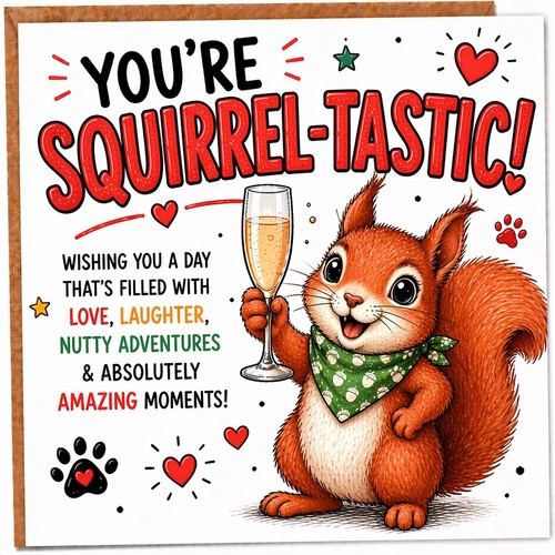 Squirrel birthday card - card, funny