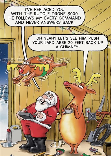 Santa christmas card rudolf - santa,