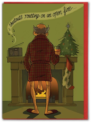 Funny christmas card - funny, cheeky