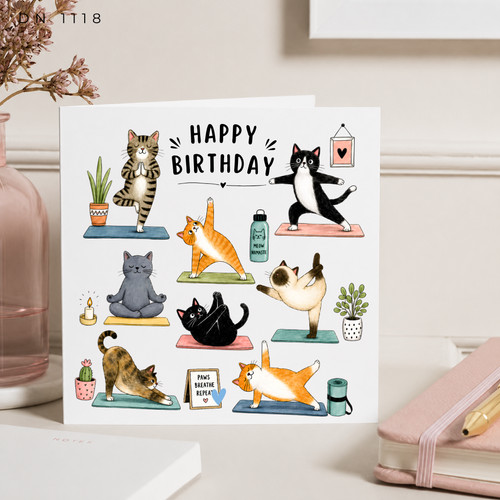 Happy birthday cats card - cats, card-cats