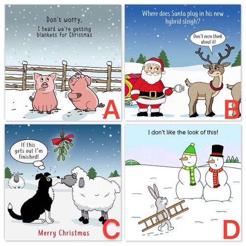 Funny christmas cards - funny, of