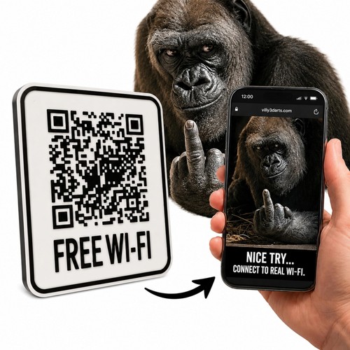Fake wifi code prank sign - fake, qr