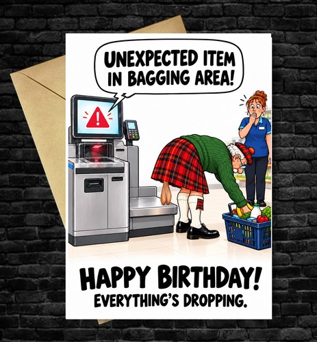 Funny birthday card unexpected - birthday,
