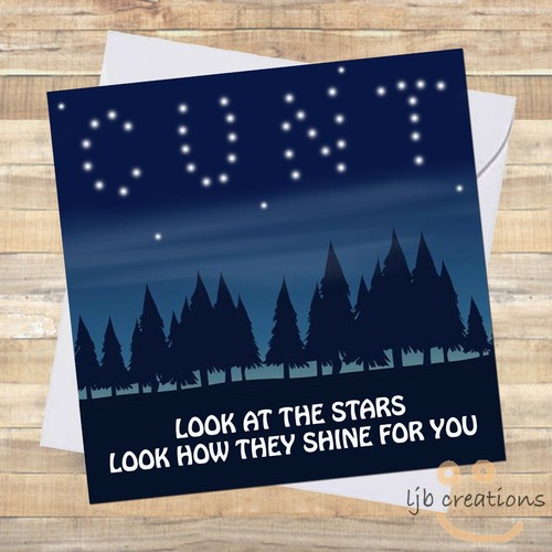 Rude birthday card - rude, him