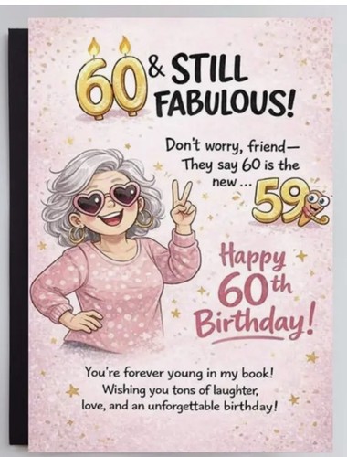 Female birthday card 60th - female,