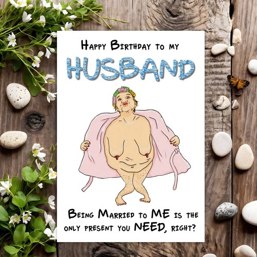 Husband funny birthday - funny, card