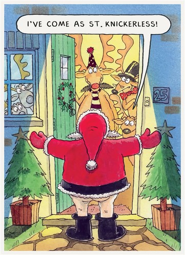 Santa christmas card - christmas, st