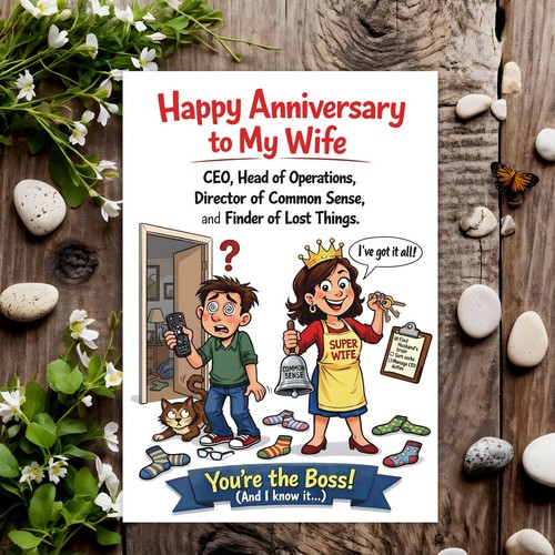 Wife funny anniversary card - funny,