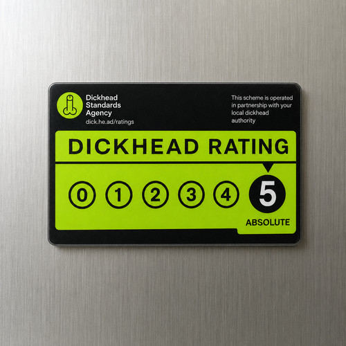 Dickhead rating fridge - fridge, magnet
