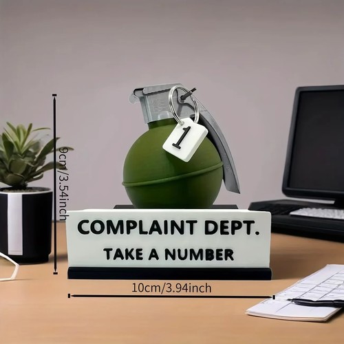 Complaint department grenade - complaint,