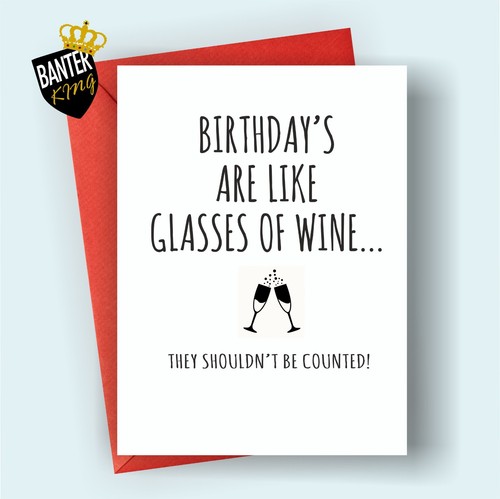 Funny birthday card wine - #99,
