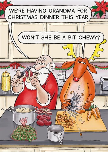 Santa christmas card grandma - card,